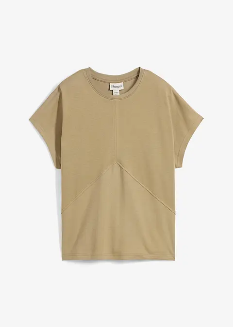 T-Shirt aus reiner Bio-Baumwolle in grün von vorne - bonprix