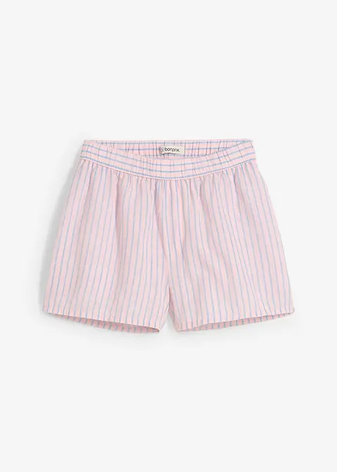 Shorts aus reiner Baumwolle in rosa von vorne - bonprix