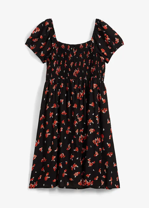 Minikleid aus fließender Viskose in schwarz von vorne - bonprix