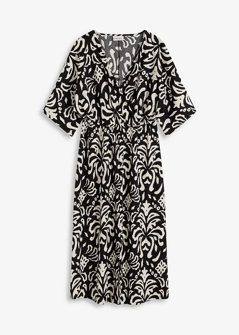 bedrucktes Jerseykleid in schwarz von vorne - bonprix