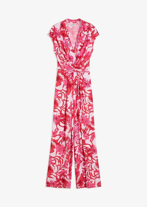 bedruckter Jersey-Jumpsuit in pink von vorne - bonprix