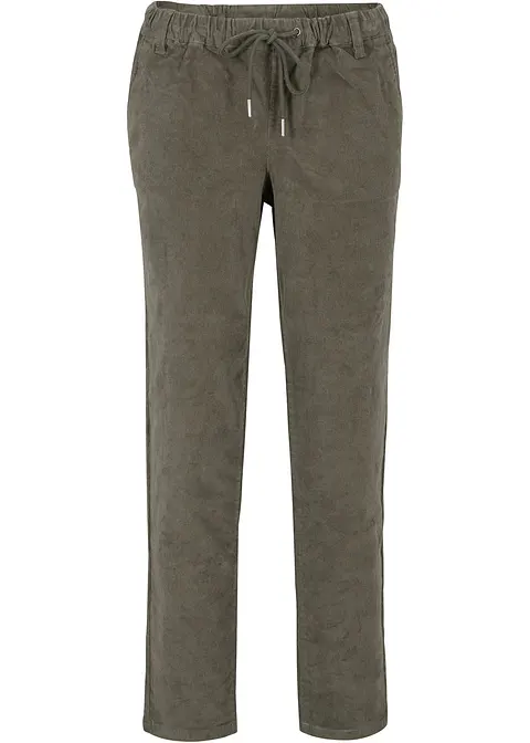 Cordhose mit Bequembund in grün von vorne - bonprix