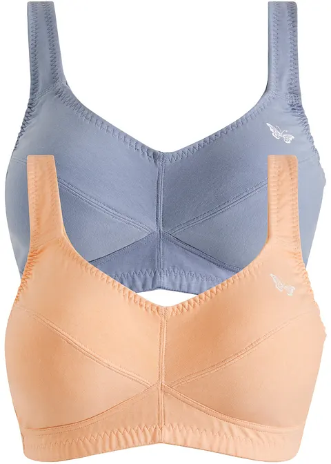 BH ohne Bügel mit Bio-Baumwolle (2er Pack) in orange von vorne - bonprix
