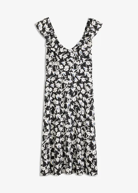 Midikleid in schwarz von vorne - bonprix