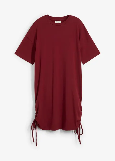 Jerseykleid aus elastischem Baumwoll-Mix in rot von vorne - bonprix