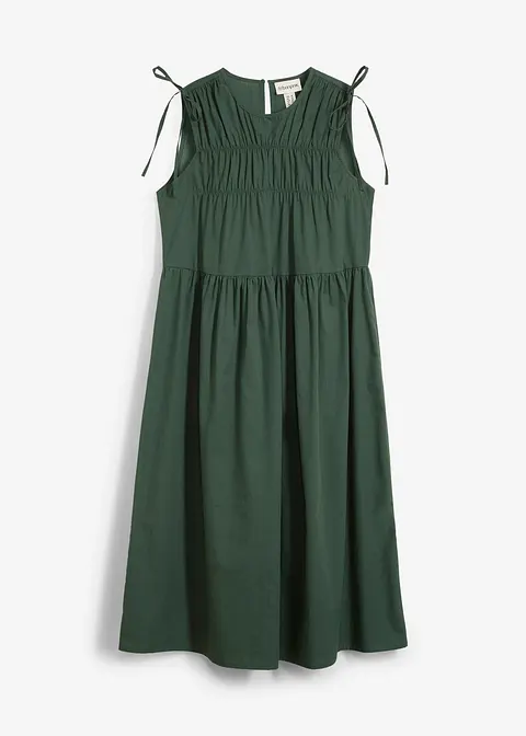 Kleid aus reiner Baumwolle in grün von vorne - bonprix