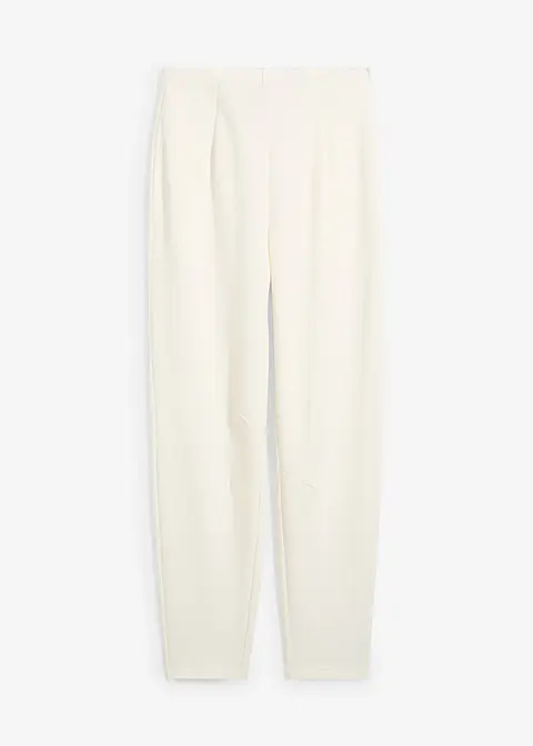 Knöchellange Hose aus Piqué in weiß von vorne - bonprix