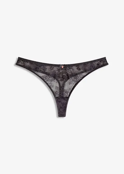 String aus Spitze in grau von vorne - bonprix
