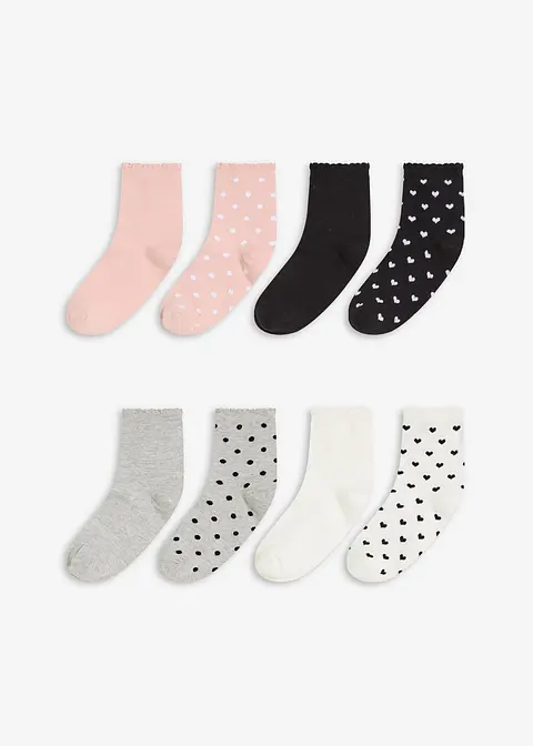 Halbsocken mit Bio-Baumwolle (8er Pack) in schwarz von vorne - bonprix