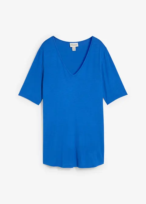 Longshirt aus softer Viskose in blau von vorne - bonprix