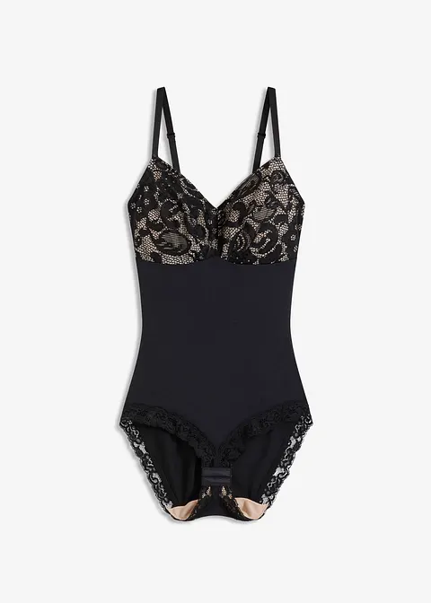 Medium Shape Body aus softem Modal in schwarz von vorne - bonprix
