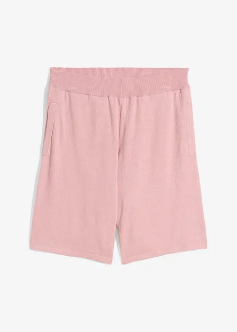 Schlupf-Shorts aus Feinstrick in rosa von vorne - bonprix