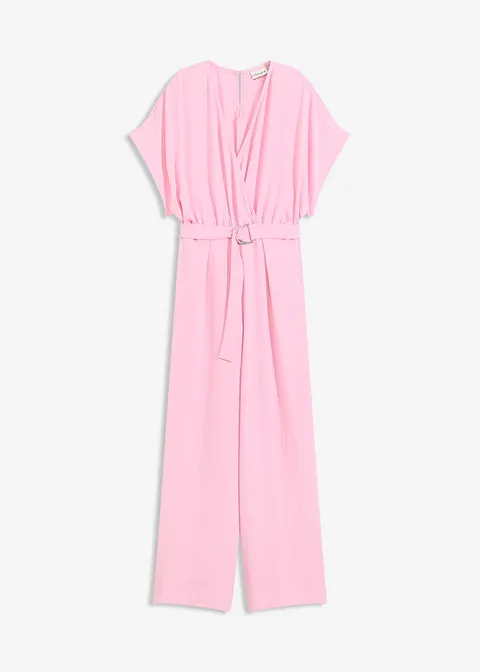 Jumpsuit in rosa von vorne - bonprix