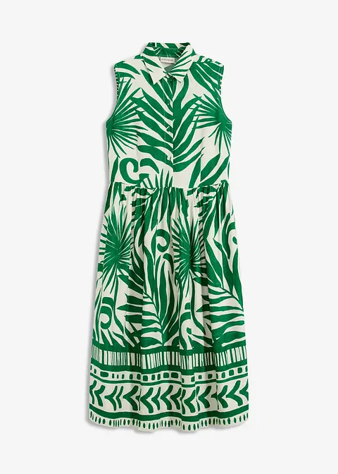 Blusenkleid aus fließender Viskose in weiß von vorne - bonprix