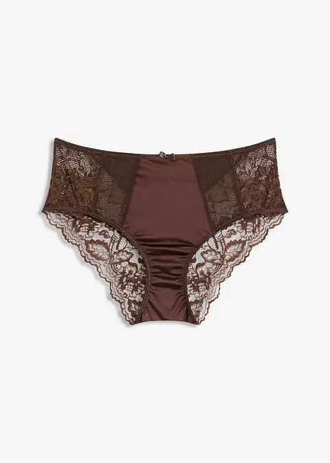 Panty mit Glanzeffekt in braun von vorne - bonprix