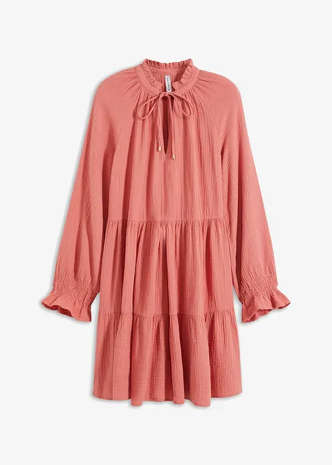 Musselin-Kleid in rosa von vorne - bonprix