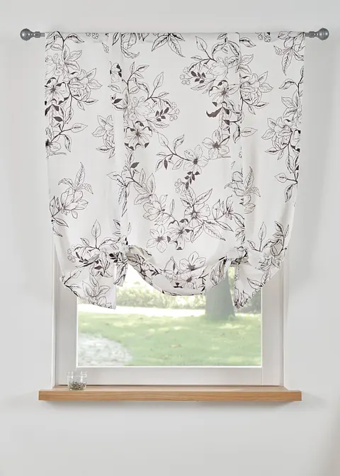 Bindegardine mit Blumendruck in beige - bonprix