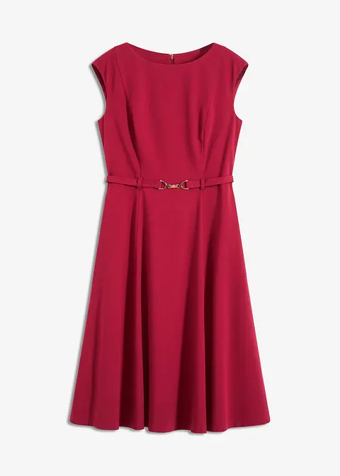 Kleid mit Gürtel (2-tlg.) in rot von vorne - bonprix