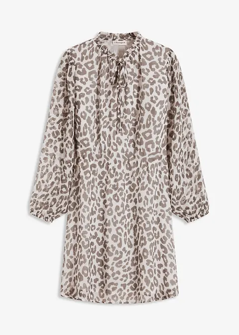 bedrucktes Kleid in weiß von vorne - bonprix