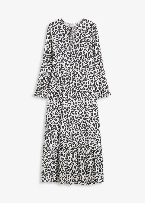 Maxikleid aus reiner Viskose in weiß von vorne - bonprix