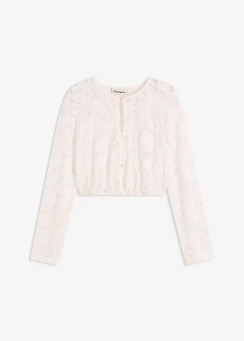 Dirndlbluse in weiß von vorne - bonprix