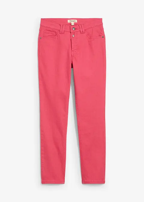 Twill-Hose in 7/8 Länge in pink von vorne - bonprix