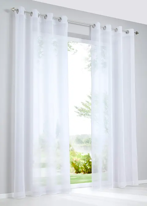 Gardine aus feiner Batist Struktur (1er Pack) in weiß - bonprix