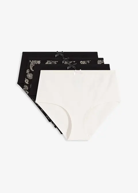 Maxipanty mit Bio-Baumwolle (4er Pack) in weiß von vorne - bonprix