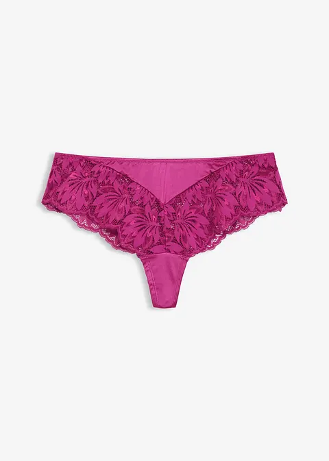String Panty aus glänzendem Material in lila von vorne - bonprix