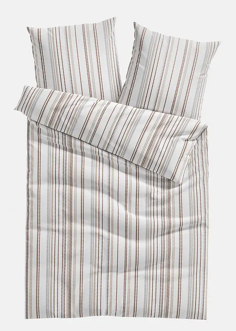 Bettwäsche mit Streifen in weiß von vorne - bonprix