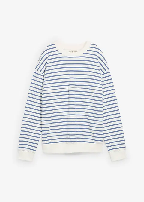 2-in-1 Umstands- und Stillshirt aus reiner Baumwolle in weiß von vorne - bonprix