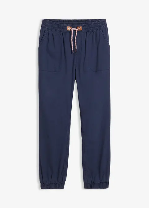 Lässige Thermohose mit kuscheligem Baumwollfutter in blau von vorne - bonprix