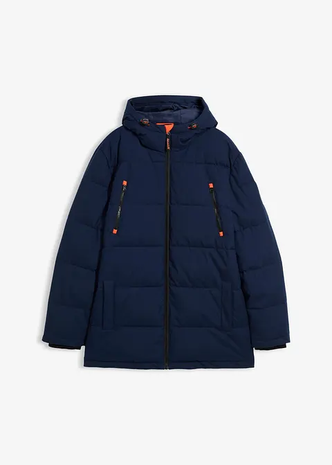 warm gefütterte Stepp-Funktionsjacke, wasserabweisend in blau von vorne - bonprix