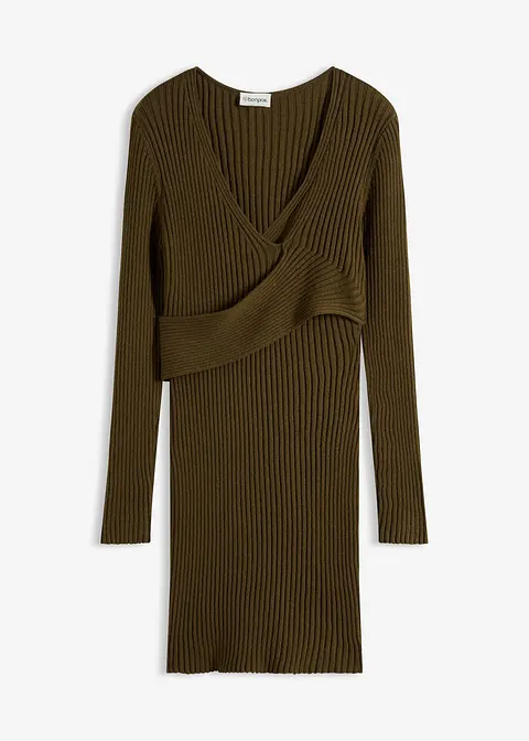Strickkleid aus Viskose-Mix in grün von vorne - bonprix