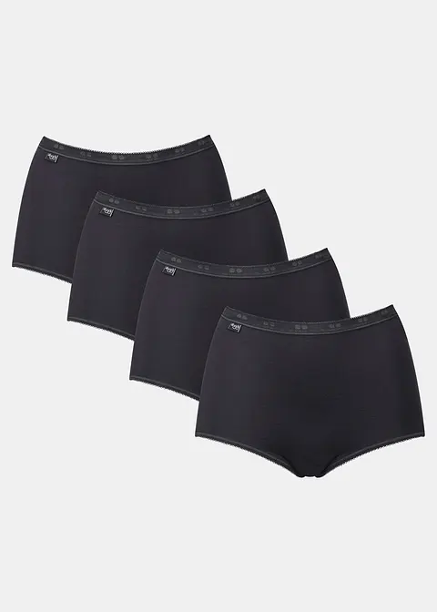 sloggi Basic+ Maxislip (4er Pack) in schwarz von vorne - Sloggi
