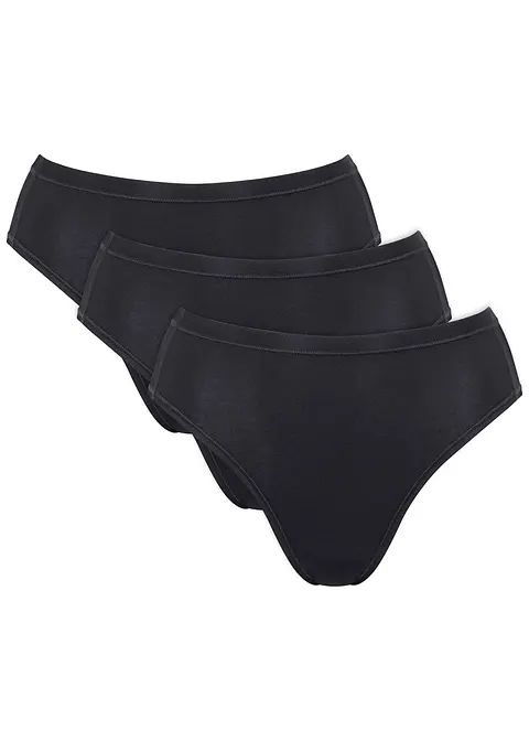 sloggi GO Daily Cotton Tai Slip (3er Pack) in schwarz von vorne - Sloggi