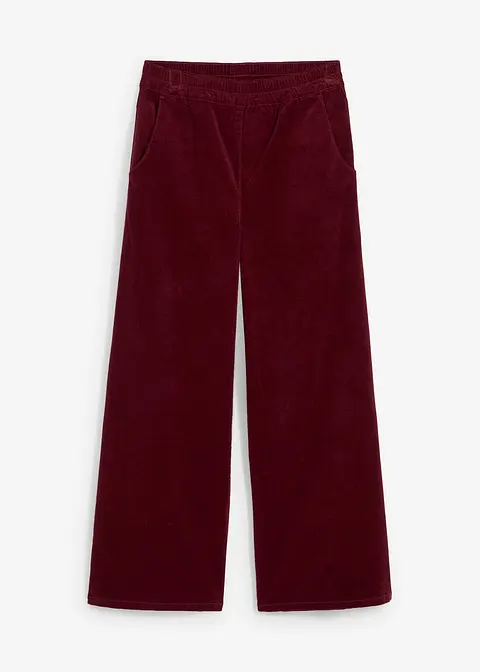 Cordhose mit Bequembund, High Waist in rot von vorne - bonprix