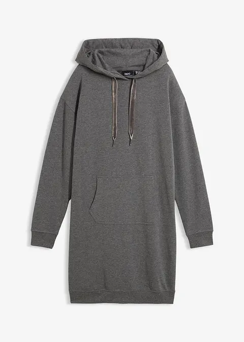 Sweatkleid mit Bio-Baumwolle in grau von vorne - bonprix