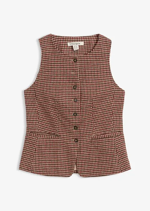 Weste mit Wollanteil in beige von vorne - bonprix