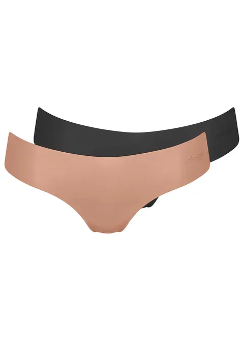 sloggi ZERO Microfibre 2.0 Hipstring (2er Pack) in schwarz von vorne - Sloggi