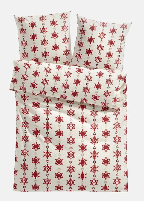 Bettwäsche mit Schneeflocken in weiß von vorne - bonprix