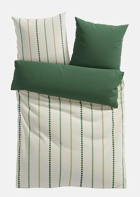 Wendebettwäsche mit Streifen in beige von vorne - bonprix