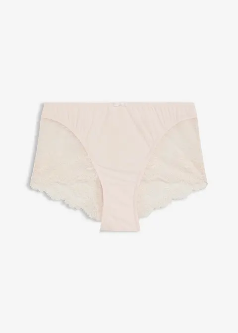 Panty aus zarter Spitze in rosa von vorne - bonprix