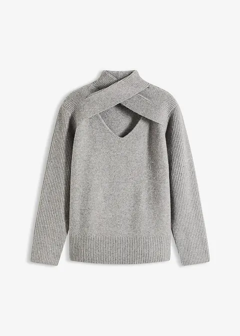 Pullover in grau von vorne - bonprix