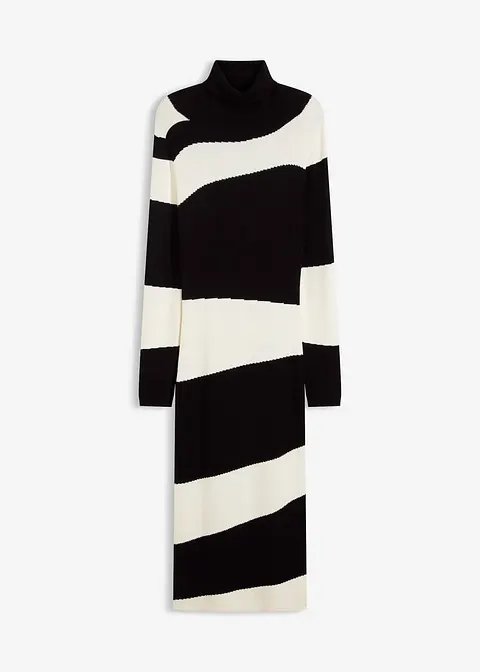 Strickkleid in schwarz von vorne - bonprix