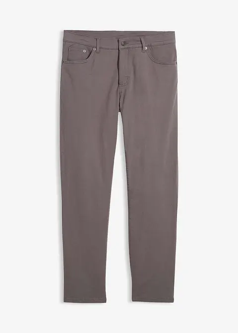 Regular Fit Stretch-Thermohose mit flauschigem Flanellfutter, Straight in grau von vorne - bonprix