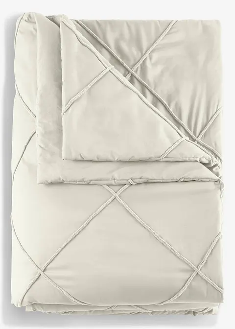 Tagesdecke mit Rechtecken in beige von vorne - bonprix
