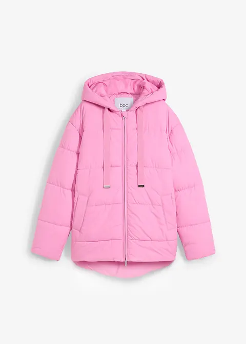 Oversize Puffer-Jacke in pink von vorne - bonprix