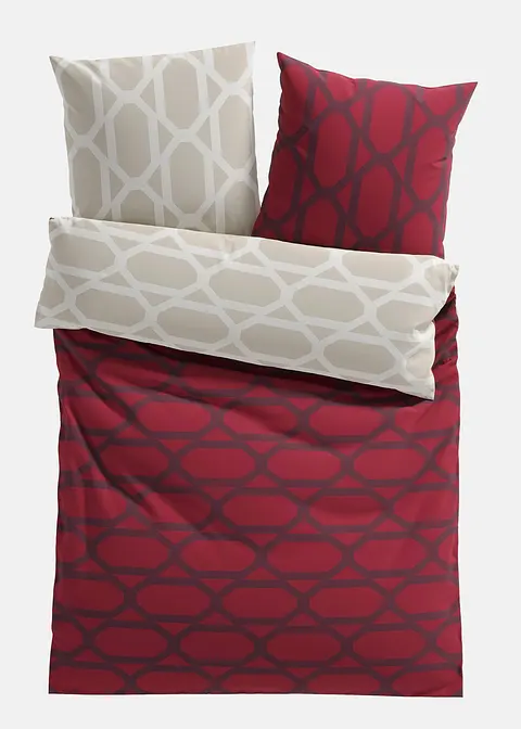 Wendebettwäsche mit grafischem Design in lila von vorne - bonprix