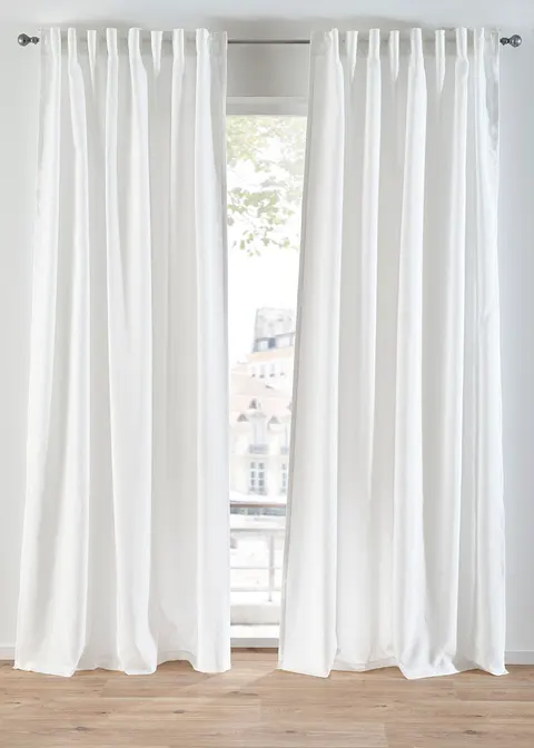 Gardinen aus recyceltem Material (2er Pack) in weiß - bonprix